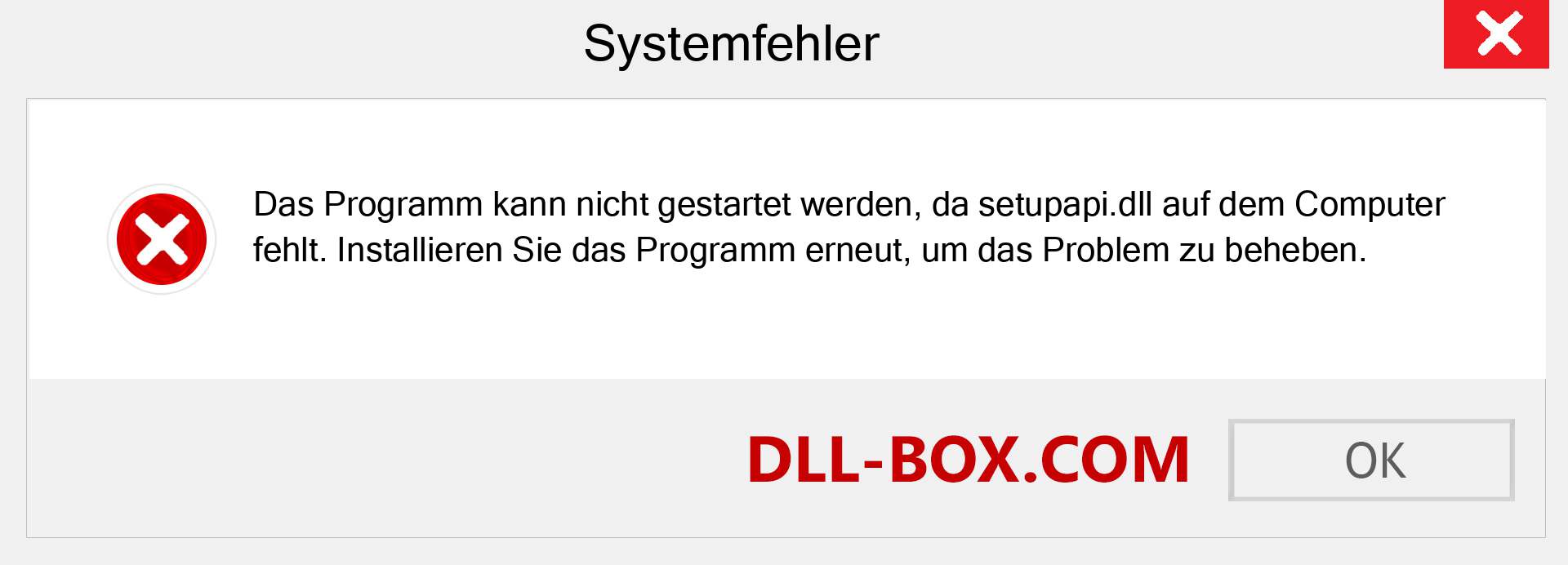 setupapi.dll-Datei fehlt?. Download für Windows 7, 8, 10 - Fix setupapi dll Missing Error unter Windows, Fotos, Bildern